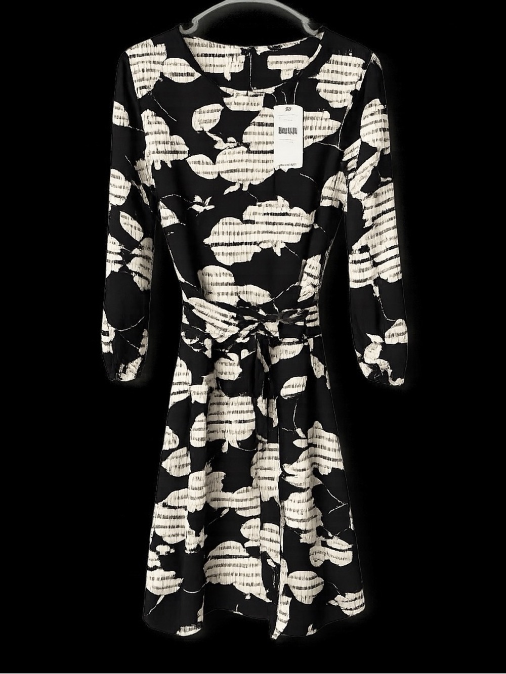 Anthropologie The Odells Eden Mini Dress XS Black White Belted Academic $248 - Picture 3 of 9